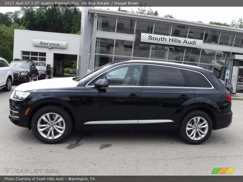 Ink Blue Metallic / Nougat Brown 2017 Audi Q7 3.0T quattro Premium Plus