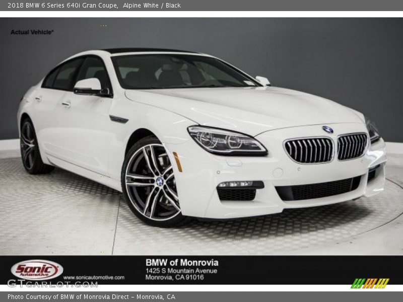 Alpine White / Black 2018 BMW 6 Series 640i Gran Coupe