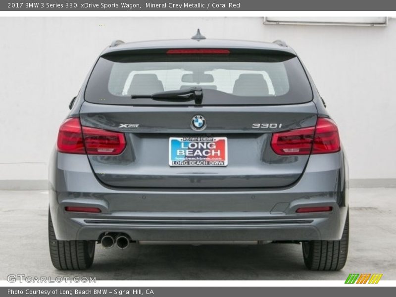 Mineral Grey Metallic / Coral Red 2017 BMW 3 Series 330i xDrive Sports Wagon