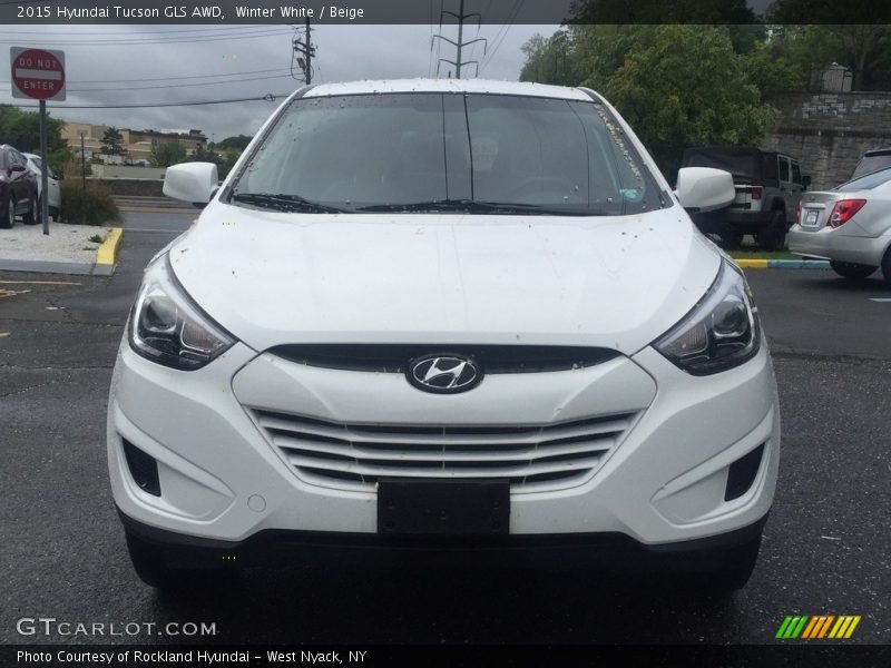 Winter White / Beige 2015 Hyundai Tucson GLS AWD