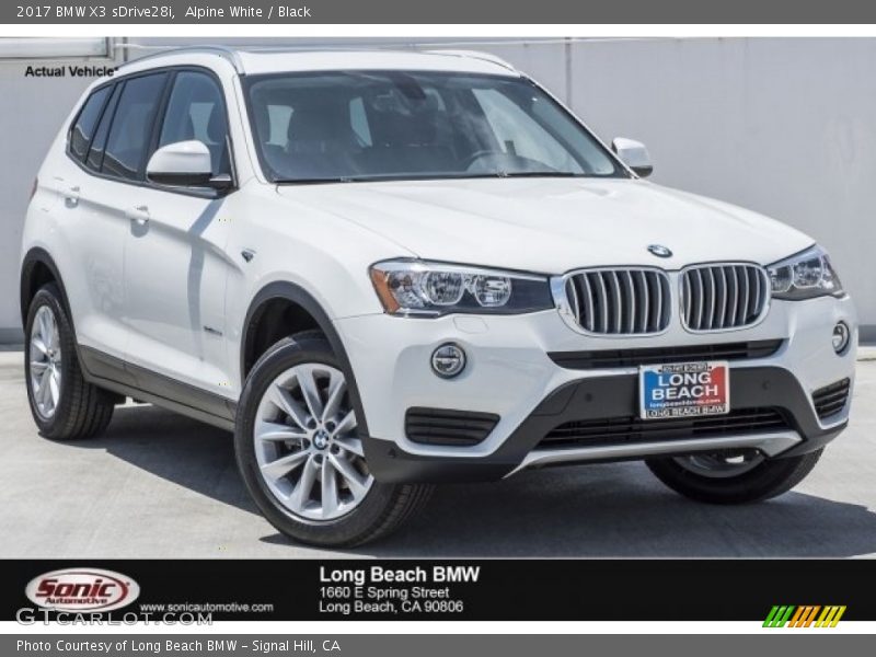 Alpine White / Black 2017 BMW X3 sDrive28i