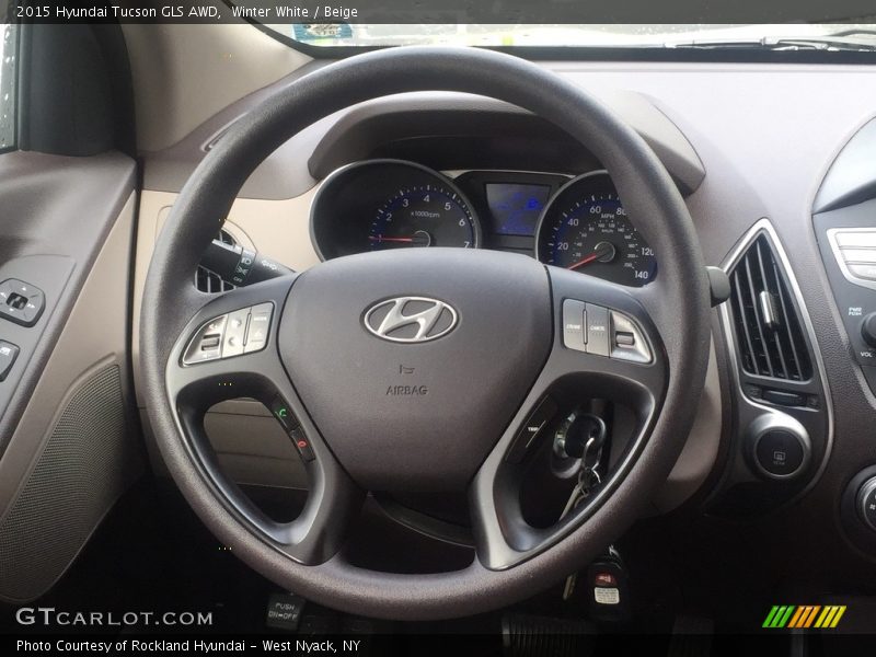 Winter White / Beige 2015 Hyundai Tucson GLS AWD