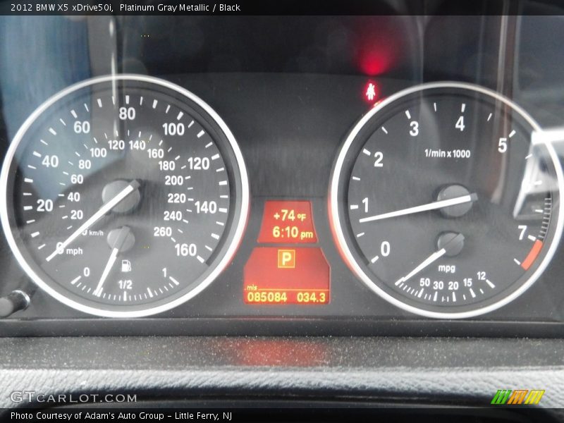 Platinum Gray Metallic / Black 2012 BMW X5 xDrive50i
