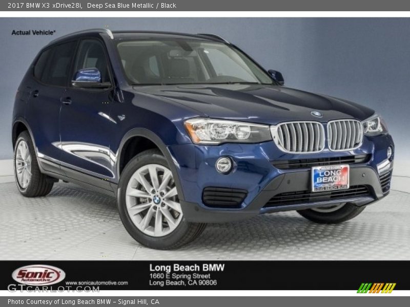 Deep Sea Blue Metallic / Black 2017 BMW X3 xDrive28i