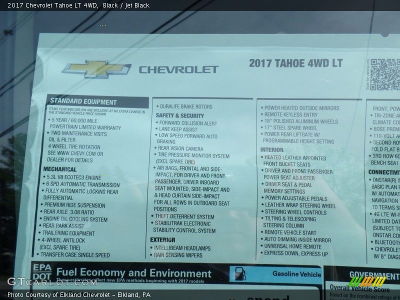 Black / Jet Black 2017 Chevrolet Tahoe LT 4WD