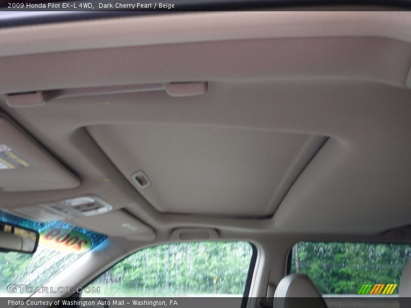 Dark Cherry Pearl / Beige 2009 Honda Pilot EX-L 4WD