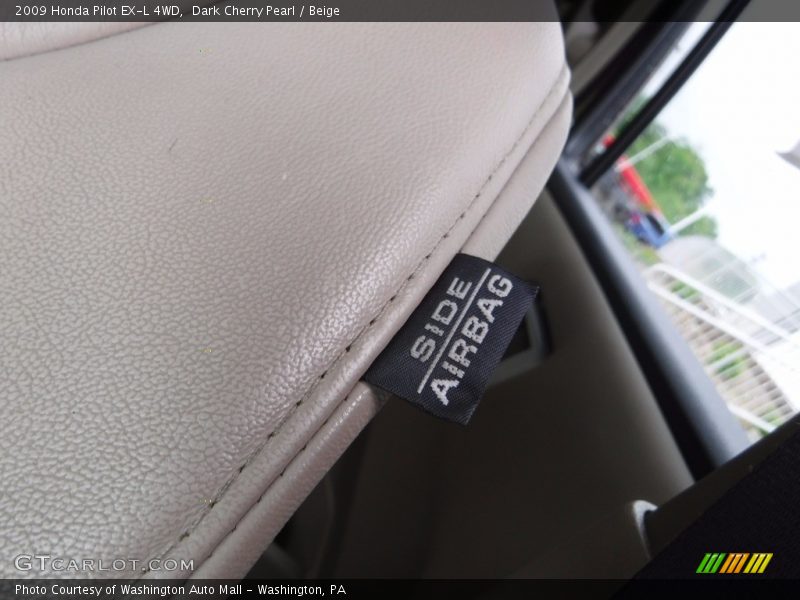 Dark Cherry Pearl / Beige 2009 Honda Pilot EX-L 4WD