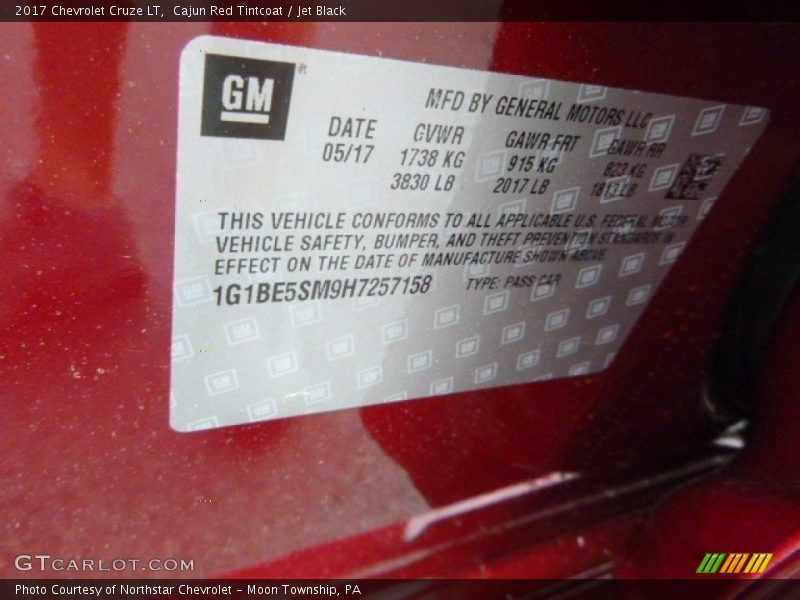 Cajun Red Tintcoat / Jet Black 2017 Chevrolet Cruze LT