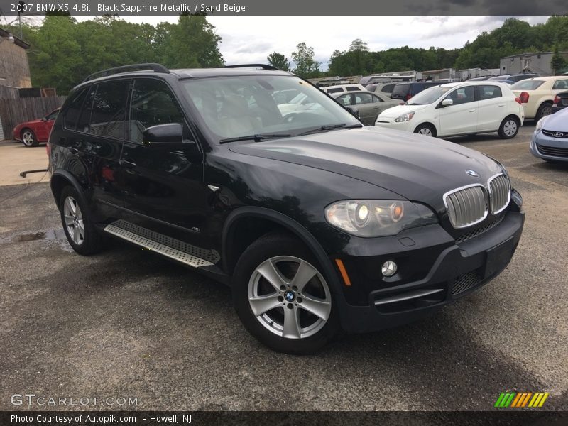 Black Sapphire Metallic / Sand Beige 2007 BMW X5 4.8i