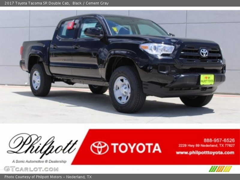 Black / Cement Gray 2017 Toyota Tacoma SR Double Cab