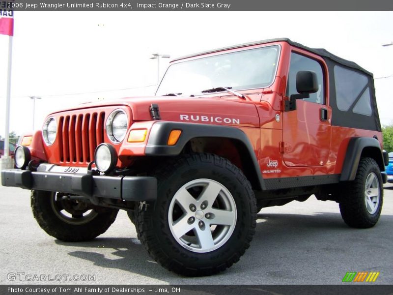 Impact Orange / Dark Slate Gray 2006 Jeep Wrangler Unlimited Rubicon 4x4