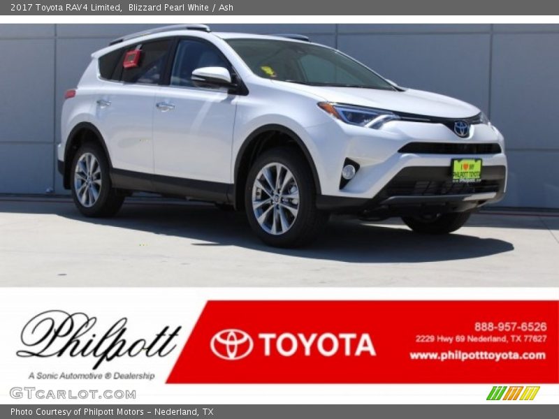 Blizzard Pearl White / Ash 2017 Toyota RAV4 Limited
