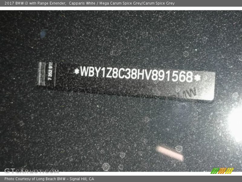 Capparis White / Mega Carum Spice Grey/Carum Spice Grey 2017 BMW i3 with Range Extender