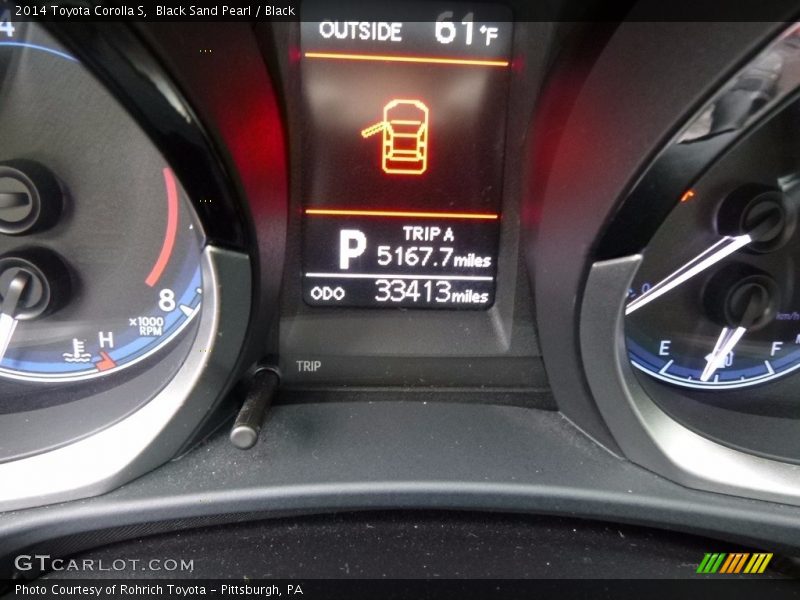 Black Sand Pearl / Black 2014 Toyota Corolla S