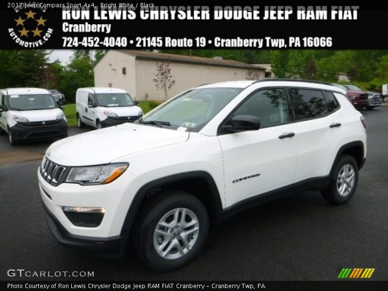 Bright White / Black 2017 Jeep Compass Sport 4x4