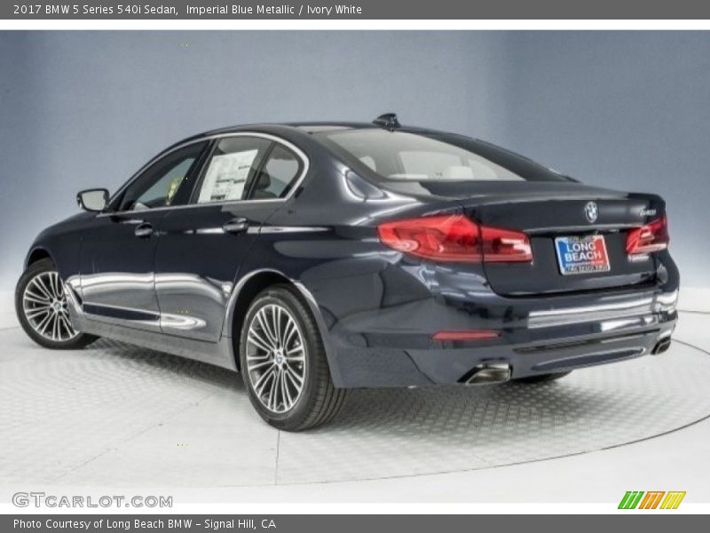 Imperial Blue Metallic / Ivory White 2017 BMW 5 Series 540i Sedan