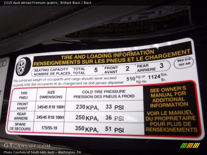 Brilliant Black / Black 2015 Audi allroad Premium quattro