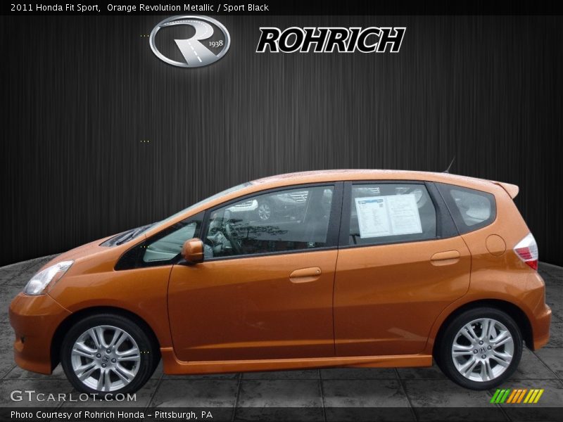 Orange Revolution Metallic / Sport Black 2011 Honda Fit Sport