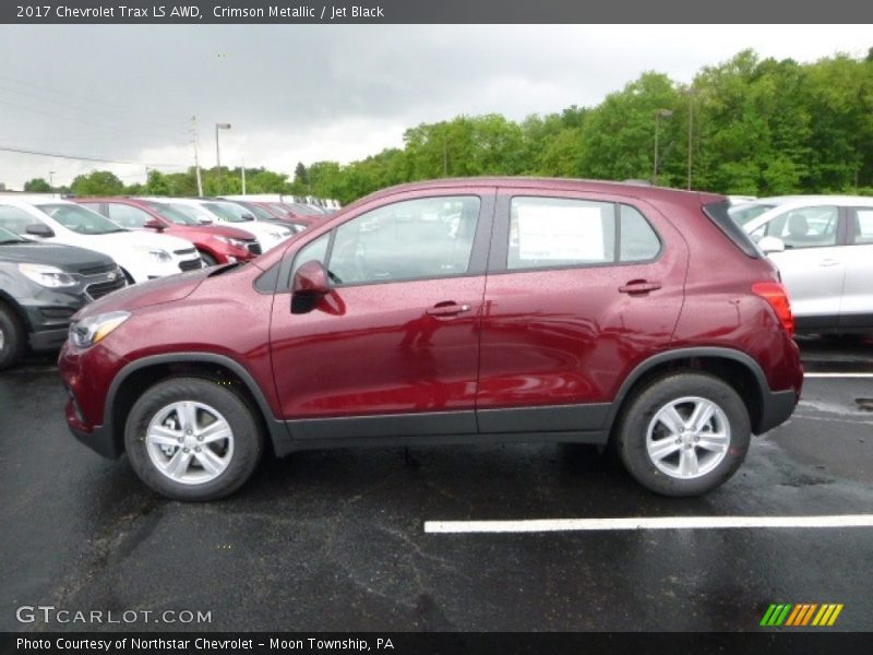 Crimson Metallic / Jet Black 2017 Chevrolet Trax LS AWD