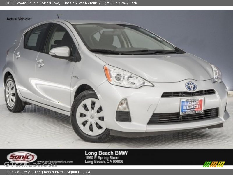 Classic Silver Metallic / Light Blue Gray/Black 2012 Toyota Prius c Hybrid Two