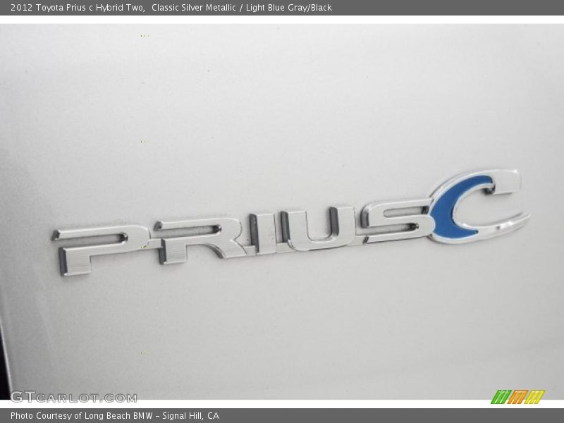 Classic Silver Metallic / Light Blue Gray/Black 2012 Toyota Prius c Hybrid Two