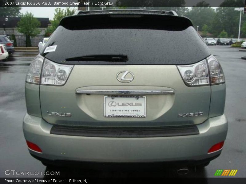 Bamboo Green Pearl / Light Gray 2007 Lexus RX 350 AWD