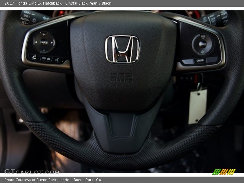 Crystal Black Pearl / Black 2017 Honda Civic LX Hatchback