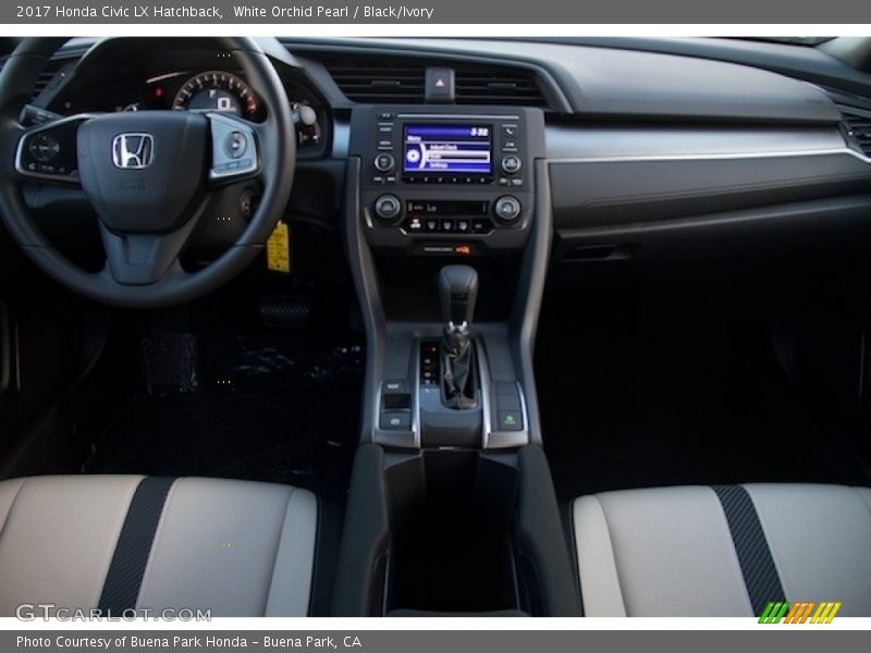 White Orchid Pearl / Black/Ivory 2017 Honda Civic LX Hatchback