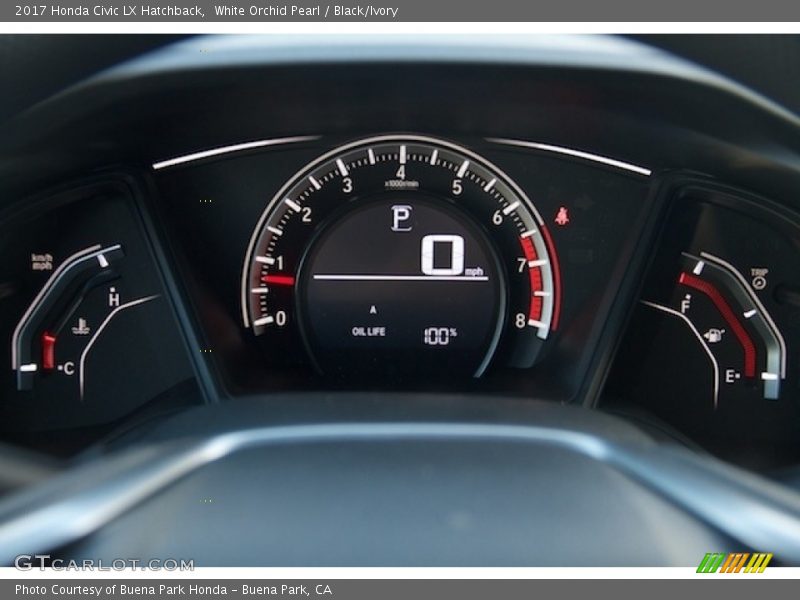 White Orchid Pearl / Black/Ivory 2017 Honda Civic LX Hatchback