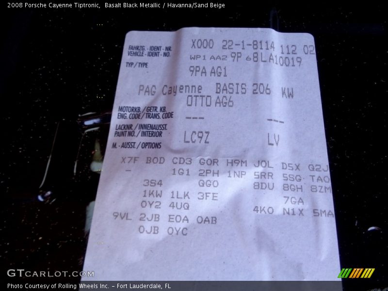 Basalt Black Metallic / Havanna/Sand Beige 2008 Porsche Cayenne Tiptronic