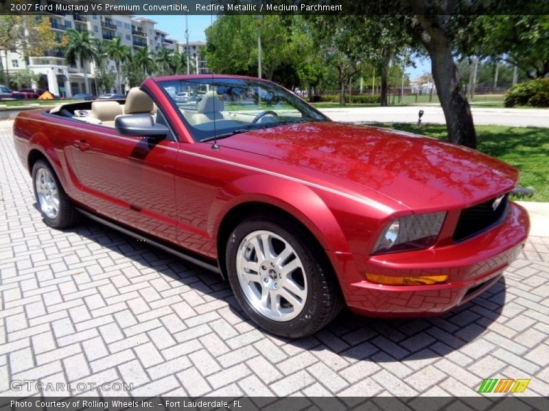 Redfire Metallic / Medium Parchment 2007 Ford Mustang V6 Premium Convertible