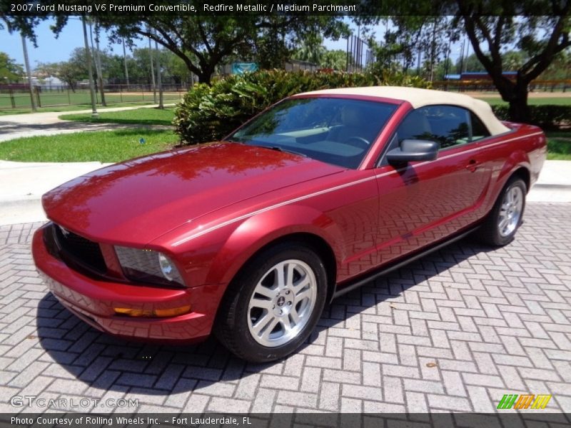 Redfire Metallic / Medium Parchment 2007 Ford Mustang V6 Premium Convertible