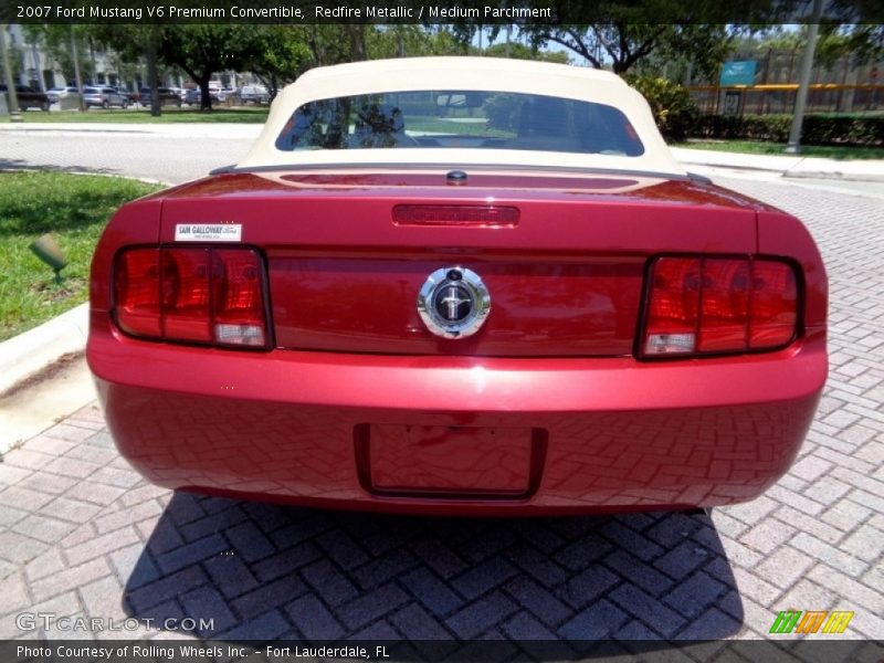 Redfire Metallic / Medium Parchment 2007 Ford Mustang V6 Premium Convertible