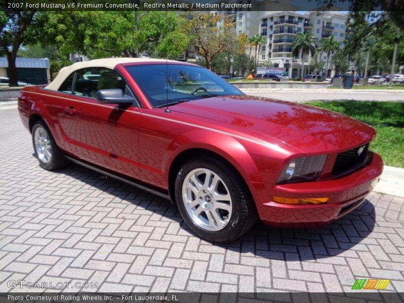 Redfire Metallic / Medium Parchment 2007 Ford Mustang V6 Premium Convertible