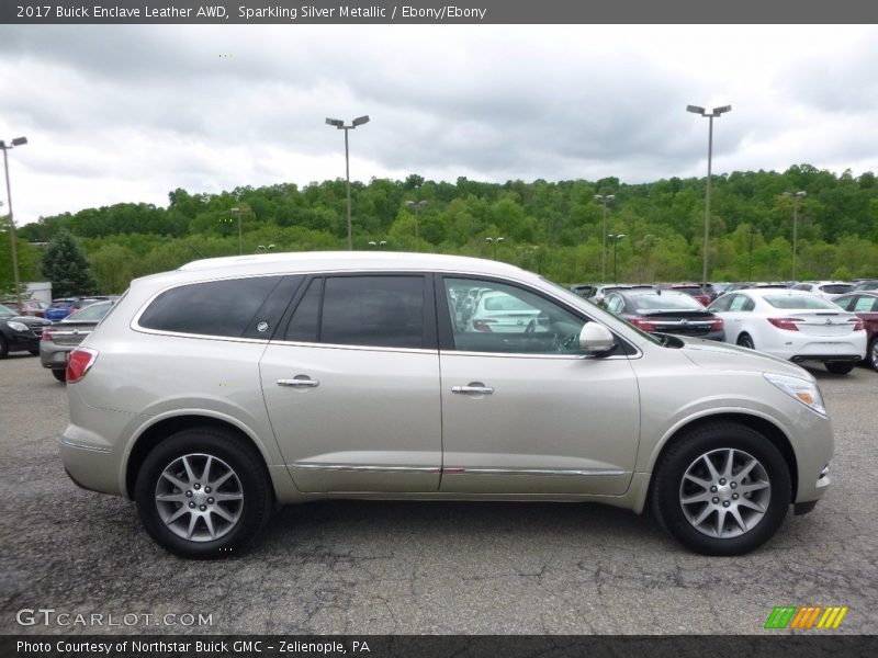 Sparkling Silver Metallic / Ebony/Ebony 2017 Buick Enclave Leather AWD