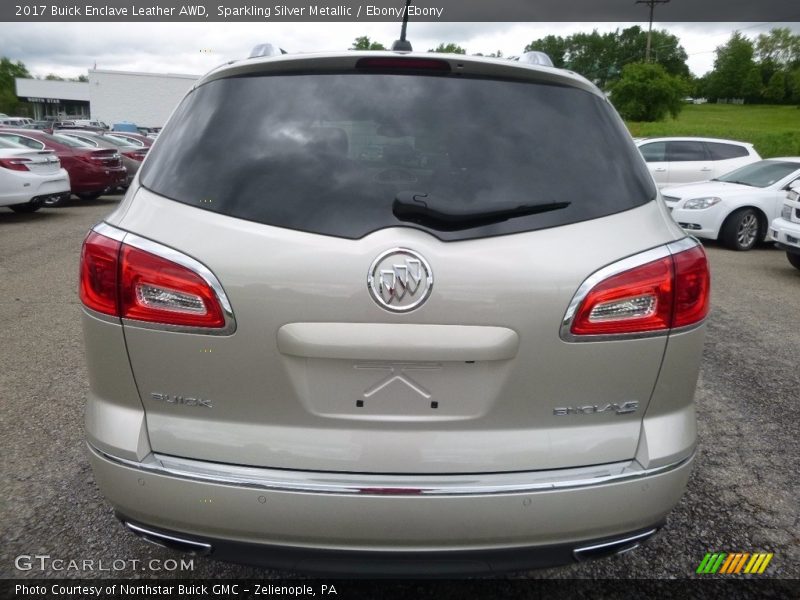 Sparkling Silver Metallic / Ebony/Ebony 2017 Buick Enclave Leather AWD
