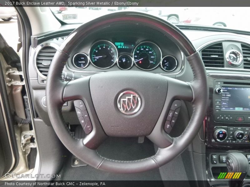 Sparkling Silver Metallic / Ebony/Ebony 2017 Buick Enclave Leather AWD