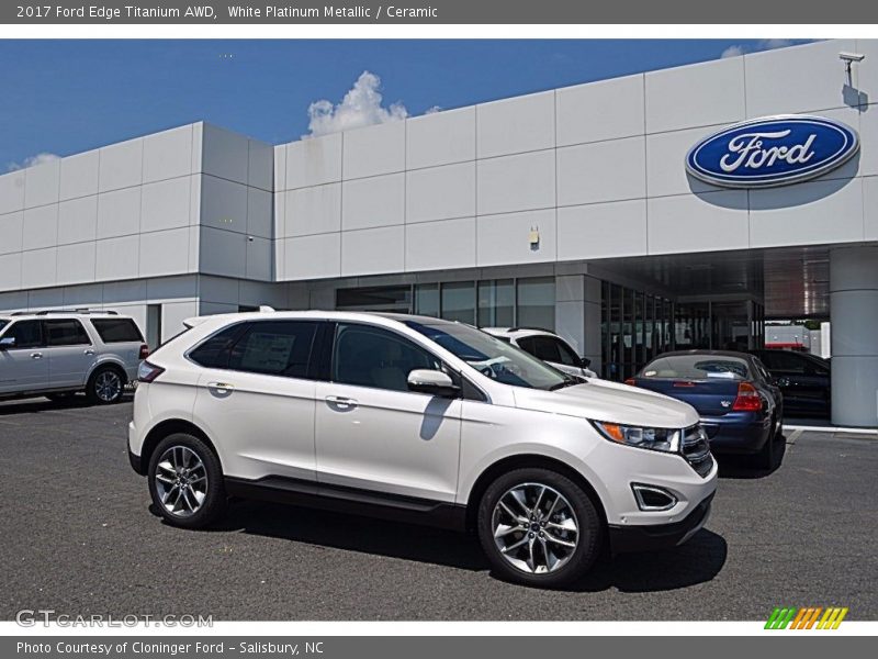 White Platinum Metallic / Ceramic 2017 Ford Edge Titanium AWD