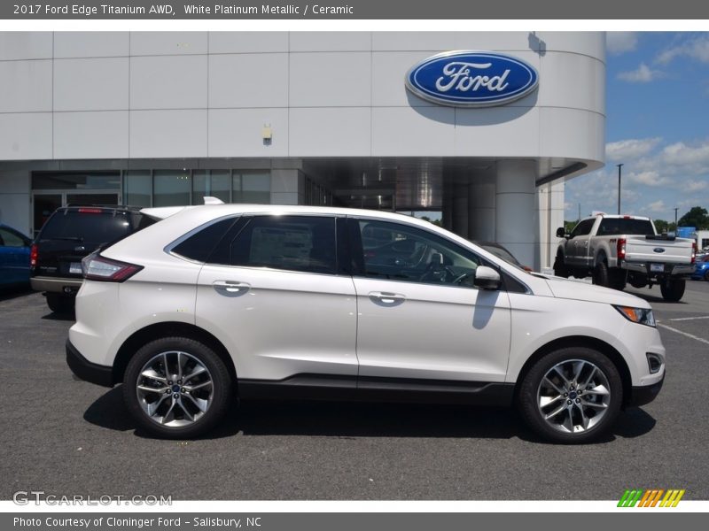 White Platinum Metallic / Ceramic 2017 Ford Edge Titanium AWD