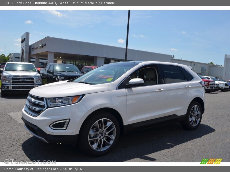 White Platinum Metallic / Ceramic 2017 Ford Edge Titanium AWD