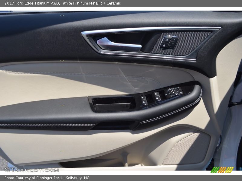 White Platinum Metallic / Ceramic 2017 Ford Edge Titanium AWD