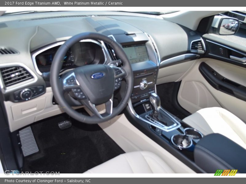 White Platinum Metallic / Ceramic 2017 Ford Edge Titanium AWD