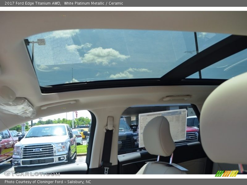 White Platinum Metallic / Ceramic 2017 Ford Edge Titanium AWD