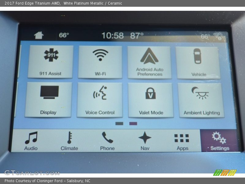 White Platinum Metallic / Ceramic 2017 Ford Edge Titanium AWD