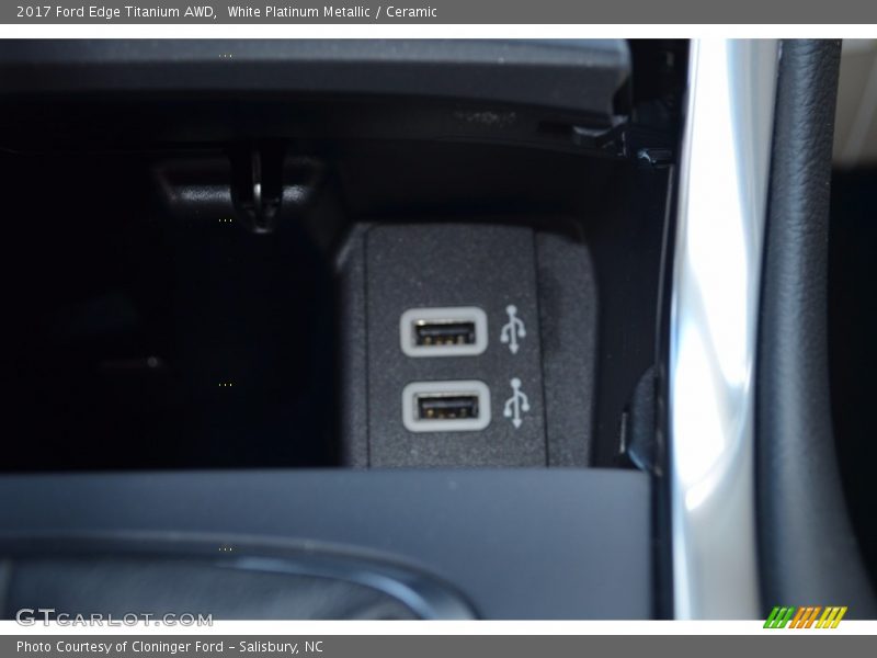 White Platinum Metallic / Ceramic 2017 Ford Edge Titanium AWD