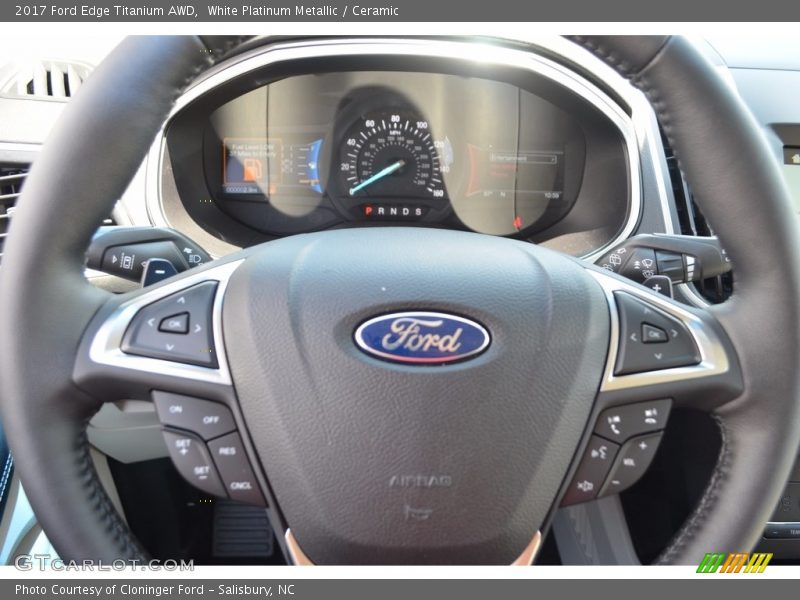 White Platinum Metallic / Ceramic 2017 Ford Edge Titanium AWD