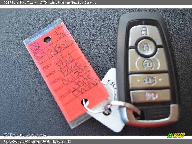 White Platinum Metallic / Ceramic 2017 Ford Edge Titanium AWD