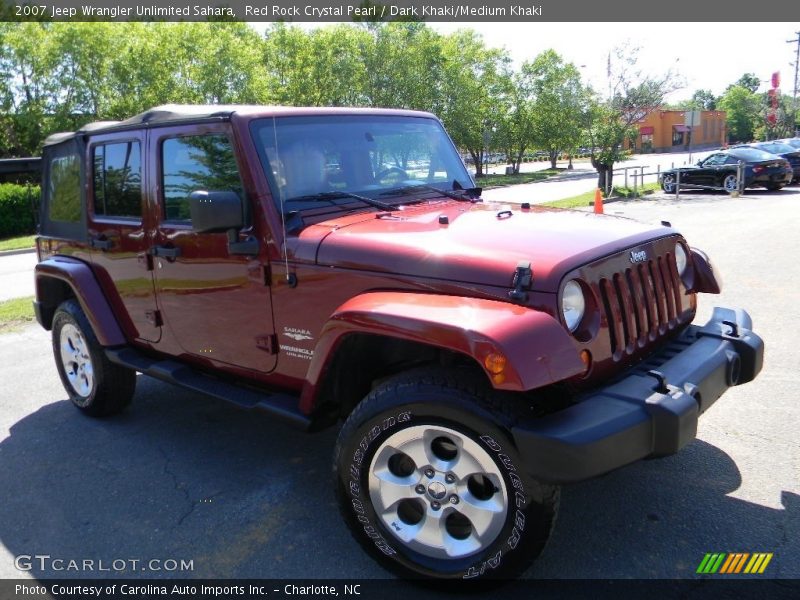 Red Rock Crystal Pearl / Dark Khaki/Medium Khaki 2007 Jeep Wrangler Unlimited Sahara