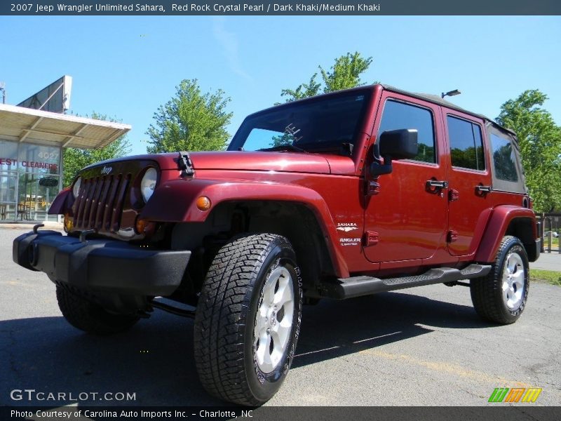 Red Rock Crystal Pearl / Dark Khaki/Medium Khaki 2007 Jeep Wrangler Unlimited Sahara