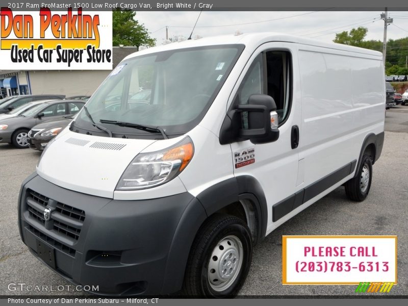 Bright White / Gray 2017 Ram ProMaster 1500 Low Roof Cargo Van